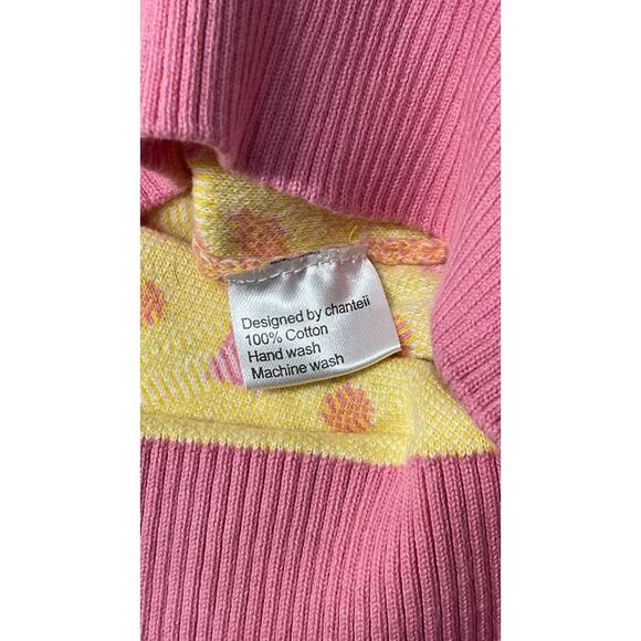 Chanteii Kitten Sweater Kawaii Sweater yellow Sz S Cotton Cozycore Cat Lover - Picture 7 of 9